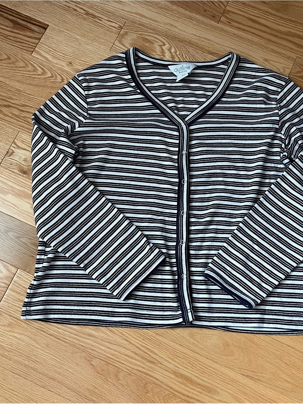 Kids Navy and White Striped Pajama Top